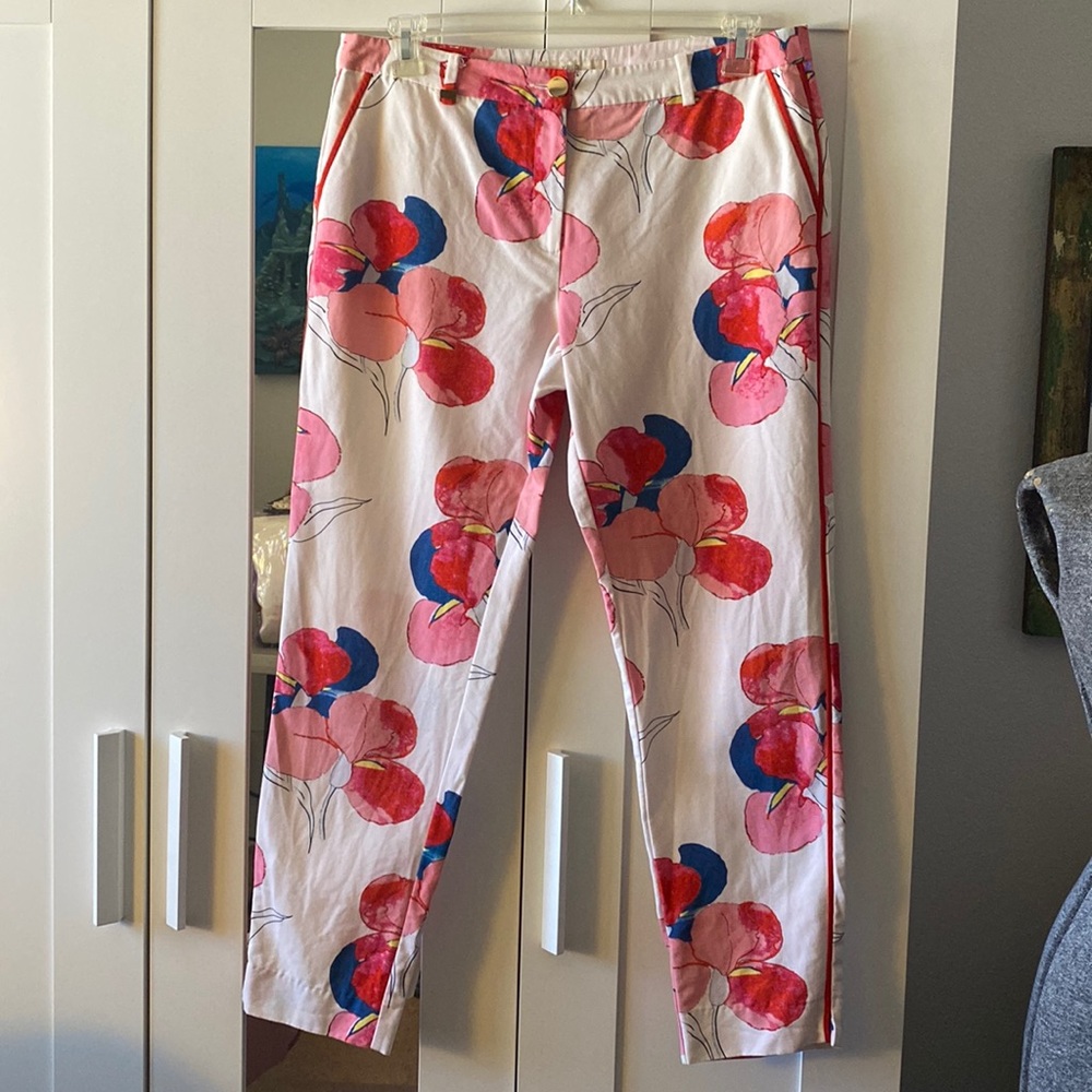 Yera Collection 100% Cotton Twill Floral Pants 46